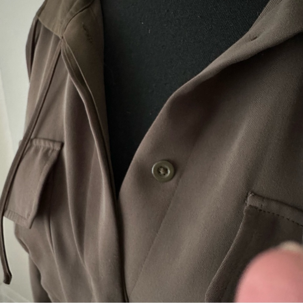 Sz 2 Aritzia BABATON Howitt Button Down Dress in Olive - Picture 7 of 13